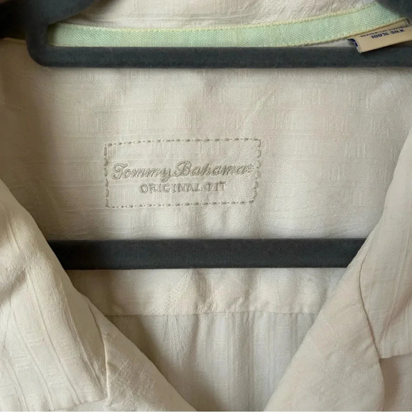 Tommy Bahama Del Palms Embroidered Silk Camp Shirt Button Down Off White XXL - Picture 3 of 6